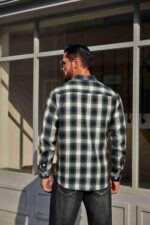 COOFANDY Mens Flannel Plaid Shirts Long Sleeve Casual Button Down Cotton Shirt with Pocket - Image 6