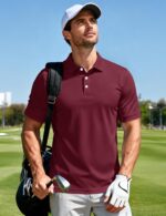 MAGCOMSEN Men's Polo Shirts 3 Buttons Casual Work T Shirts Quick Dry Short Sleeve Golf Shirt Pique Jersey Outdoor Performance - Image 3