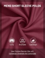 MAGCOMSEN Men's Polo Shirts 3 Buttons Casual Work T Shirts Quick Dry Short Sleeve Golf Shirt Pique Jersey Outdoor Performance - Image 6