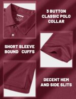 MAGCOMSEN Men's Polo Shirts 3 Buttons Casual Work T Shirts Quick Dry Short Sleeve Golf Shirt Pique Jersey Outdoor Performance - Image 7