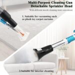 2IN1 Car Interior Detailing Air Blow Gun & vacunm Gun with Adjustable Air Flow Nozzle,Cleaning Gun Quickly Blasts Dirt and Dust from Surface Works with Air Compressor(Upgrade Rotate Tube) Blue - Image 5