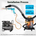 2IN1 Car Interior Detailing Air Blow Gun & vacunm Gun with Adjustable Air Flow Nozzle,Cleaning Gun Quickly Blasts Dirt and Dust from Surface Works with Air Compressor(Upgrade Rotate Tube) Blue - Image 8