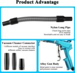 2IN1 Car Interior Detailing Air Blow Gun & vacunm Gun with Adjustable Air Flow Nozzle,Cleaning Gun Quickly Blasts Dirt and Dust from Surface Works with Air Compressor(Upgrade Rotate Tube) Blue - Image 9