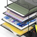 Simple Houseware 5-Tier Document File Tray with Supplies Sliding Drawer and Pen Bucket, Black - Image 8