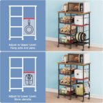 Rolling Kitchen Storage Microwave Cart, Kitchen Island with Adjustable Shelf on Lockable Wheels, Countertop 27.75"L × 15.35"W, Bakers Rack with Tilt-Out Baskets, for Kitchen, Coffee Bar, Living room - Image 4