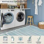 Lahome Scalloped Modern Washable Rugs 5x7,Blue Rugs for Bedroom Aesthetic Soft Living Room Rug,Abstract Minimalist Irregular Non-Slip Low-Pile Throw Carpet for Dining Room Home Office(Blue,5x7) - Image 5
