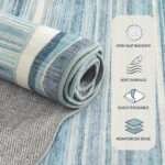 Lahome Scalloped Modern Washable Rugs 5x7,Blue Rugs for Bedroom Aesthetic Soft Living Room Rug,Abstract Minimalist Irregular Non-Slip Low-Pile Throw Carpet for Dining Room Home Office(Blue,5x7) - Image 7