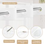 AmazerBath Boho Sage Green Shower Curtains for Bathroom, Heavy No Hook Shower Curtain and Liner Set, Striped Fabric Shower Curtain Farmhouse with Tassels, Washable & Waterproof, 74"x72" - Image 4