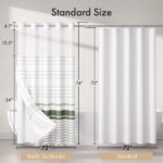 AmazerBath Boho Sage Green Shower Curtains for Bathroom, Heavy No Hook Shower Curtain and Liner Set, Striped Fabric Shower Curtain Farmhouse with Tassels, Washable & Waterproof, 74"x72" - Image 9