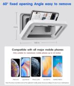 Waterproof Shower Phone Holder with 360° Rotation, Angle Adjustable, Enhanced Sound Quality, Wall Mounted Phone Holder for Bathroom Mirror Bathtub Kitchen, Up to 7 Inch (White) - Image 4