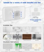 Waterproof Shower Phone Holder with 360° Rotation, Angle Adjustable, Enhanced Sound Quality, Wall Mounted Phone Holder for Bathroom Mirror Bathtub Kitchen, Up to 7 Inch (White) - Image 5