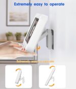 Waterproof Shower Phone Holder with 360° Rotation, Angle Adjustable, Enhanced Sound Quality, Wall Mounted Phone Holder for Bathroom Mirror Bathtub Kitchen, Up to 7 Inch (White) - Image 6