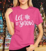 Christmas Shirts for Women Let It Snow Shirt Xmas Holiday Tshirt Cute Snowflake Print Tees Tops - Image 7