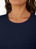 Trendy Queen Women's Crewneck Ribbed Knit Fitted T-Shirt - Image 6