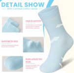 Eocom Girls Socks Little Kids Crew Socks Cotton Cute Youth Dress Socks 6 Pairs - Image 5