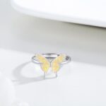 CUOKA MIRACLE Sterling Silver Opal Butterfly Open Adjustable Ring - Exquisite Cute Jewelry Rings for Women's Anniversary or Birthday Gifts - Image 3