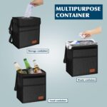 Femuar Leak Proof Car Trash Can with Lid - Waterproof Automotive Garbage Bin for SUVs, Collapsible and Portable Car Trash Bag, Black - Image 4