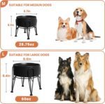 Elevated Dog Bowls, Ceramic Raised Dog Bowl Set with Anti-Slip and Non-Tip Metal Stand, 2 Pack Pet Food and Water Feeding Bowls for Small and Medium Dogs (Black,3.6 Cups) - Image 4
