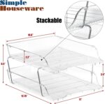 Simple Houseware 2-Tier Clear Stackable Letter Tray Organizer – Desktop File Holder for A4/Letter Size Paper, Document Sorter, Office Desk Paper Organizer, Transparent File Storage - Image 6