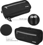 ProCase Pencil Case Pen Bag, Two Layers Big Capacity Pencil Pouch Pen Organizer Durable Stationery Holder for Marker Organization School Supplies Office Storage Desk Organizing - Image 6