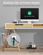 CCCEI Desk Clamp Power Strip with 9 Outlets, Desktop Edge Mount Surge Protector with USB-A and USB-C Ports, Widely Spaced Desk Outlet Fast Charging Station, 6 FT Flat Plug, Fit 1.6 inch Table. - Image 5