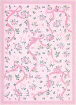 GarveeHome Coquette Pink Rugs for Bedroom Girls, 8x10 Area Rugs for Living Room with Soft Low Pile, Non Slip Floral Bow Washable Rug 8x10 for Nursery Kids Dorm Dining Room Playroom - Image 5