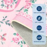 GarveeHome Coquette Pink Rugs for Bedroom Girls, 8x10 Area Rugs for Living Room with Soft Low Pile, Non Slip Floral Bow Washable Rug 8x10 for Nursery Kids Dorm Dining Room Playroom - Image 6