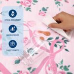 GarveeHome Coquette Pink Rugs for Bedroom Girls, 8x10 Area Rugs for Living Room with Soft Low Pile, Non Slip Floral Bow Washable Rug 8x10 for Nursery Kids Dorm Dining Room Playroom - Image 7