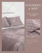Luxury Velvet Queen Quilt Set, Ultra Soft Lightweight Velvet Comforter Set, Oversized Bedspread Coverlet with 2 Shams Diamond Pattern, for All Season (Charcoal Pink) - Image 4