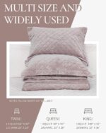 Luxury Velvet Queen Quilt Set, Ultra Soft Lightweight Velvet Comforter Set, Oversized Bedspread Coverlet with 2 Shams Diamond Pattern, for All Season (Charcoal Pink) - Image 5
