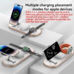 3 in 1 Fast Wireless Charger Stand for iPhone, Foldable Travel Charging Station for Magsafe for iPhone 17/Air/16/15/14/13/12 Series, Apple Watch Series, AirPods pro/2/3/4, Gifts for Women Men (Golden) - Image 3
