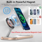 3 in 1 Fast Wireless Charger Stand for iPhone, Foldable Travel Charging Station for Magsafe for iPhone 17/Air/16/15/14/13/12 Series, Apple Watch Series, AirPods pro/2/3/4, Gifts for Women Men (Golden) - Image 4