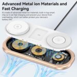 3 in 1 Fast Wireless Charger Stand for iPhone, Foldable Travel Charging Station for Magsafe for iPhone 17/Air/16/15/14/13/12 Series, Apple Watch Series, AirPods pro/2/3/4, Gifts for Women Men (Golden) - Image 6