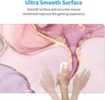 Large Mouse Pads for Desk, Extended Marble Gaming Mousepad for Women Office Gifts, Funny XL Big Stitched Waterproof Nonslip Computer Mats Deskmat for Keyboard, (Pink, 31.5 * 11.8 in) - Image 4