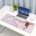 Large Mouse Pads for Desk, Extended Marble Gaming Mousepad for Women Office Gifts, Funny XL Big Stitched Waterproof Nonslip Computer Mats Deskmat for Keyboard, (Pink, 31.5 * 11.8 in) - Image 7