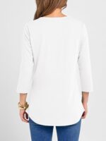 ANRABESS Women 3/4 Length Sleeve Henley Tops V Neck Business Casual Work T Shirts Cute Travel Shirt 2026 Spring Trendy Outfit - Image 5