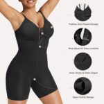 SHAPERX Women's Shapewear Bodysuit Tummy Control Seamless Zip-Up Body Shaper Waist Snatched Body Suit - Image 4