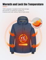 Little Donkey Andy Men's Warm Ski Jacket Water Resistant Insulated Snowboarding Jacket Windproof Winter Snow Coat - Image 4