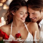 ANDSO Valentine's Day Gift Heart Birthstone Necklaces for Women, 925 Sterling Silver Gold Plating Rose Flower Opal Necklace, Ideal Anniversary Birthday Jewelry Gifts for Mom Wife Girlfriend Her - Image 4