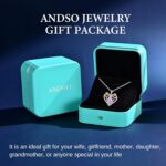 ANDSO Valentine's Day Gift Heart Birthstone Necklaces for Women, 925 Sterling Silver Gold Plating Rose Flower Opal Necklace, Ideal Anniversary Birthday Jewelry Gifts for Mom Wife Girlfriend Her - Image 7