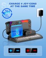 Upgraded Switch 2 Storage Dock for Nintendo Switch 2 Joycons&Console, [20 Game Card Slots] All-in-one Joy-Con 2 Charging Docks, Organizer Station for Family&Friends,for Sega Saturn Accessories,L - Image 4