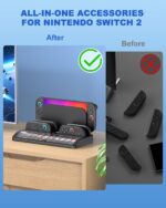 Upgraded Switch 2 Storage Dock for Nintendo Switch 2 Joycons&Console, [20 Game Card Slots] All-in-one Joy-Con 2 Charging Docks, Organizer Station for Family&Friends,for Sega Saturn Accessories,L - Image 5