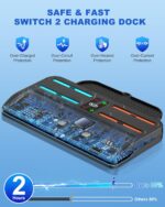 Upgraded Switch 2 Storage Dock for Nintendo Switch 2 Joycons&Console, [20 Game Card Slots] All-in-one Joy-Con 2 Charging Docks, Organizer Station for Family&Friends,for Sega Saturn Accessories,L - Image 7