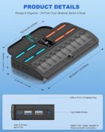 Upgraded Switch 2 Storage Dock for Nintendo Switch 2 Joycons&Console, [20 Game Card Slots] All-in-one Joy-Con 2 Charging Docks, Organizer Station for Family&Friends,for Sega Saturn Accessories,L - Image 10