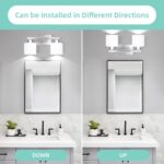 SILAMPDI Bathroom Lighting Fixtures Over Mirror Brushed Nickel, Modern 2-Light Vanity Lights Fixtures, Wall Sconces Light for Bedroom, Hallway, Milky White Glass Shades, E26 Base, Bulbs Not Included - Image 4