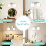 SILAMPDI Bathroom Lighting Fixtures Over Mirror Brushed Nickel, Modern 2-Light Vanity Lights Fixtures, Wall Sconces Light for Bedroom, Hallway, Milky White Glass Shades, E26 Base, Bulbs Not Included - Image 7