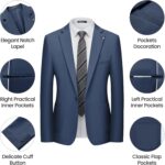 WULFUL Men's 2 Piece Slim Fit Suit Set One Button Blazer Jacket Pants Set - Image 3