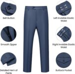 WULFUL Men's 2 Piece Slim Fit Suit Set One Button Blazer Jacket Pants Set - Image 4