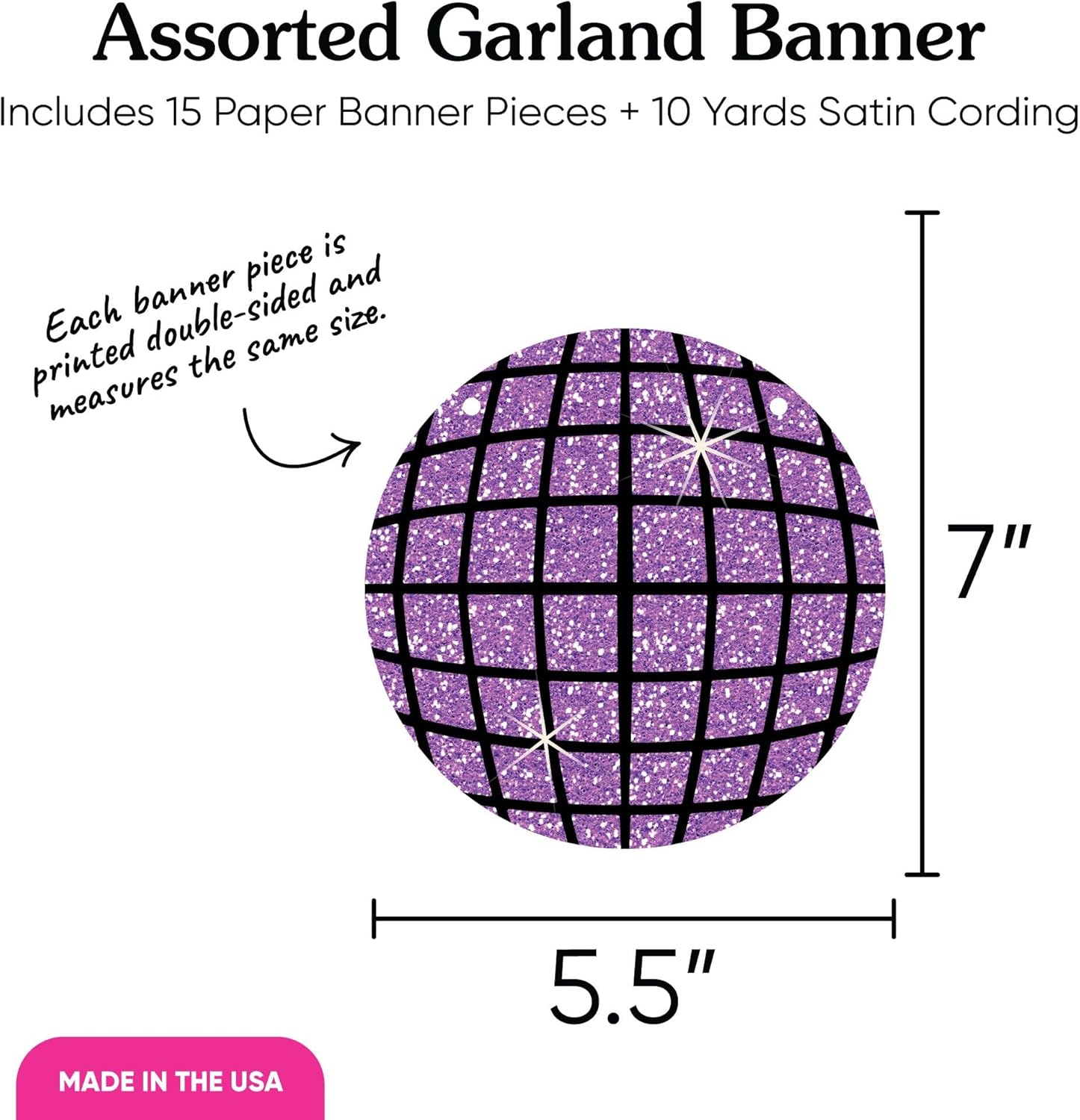 Big Dot of Happiness Colorful New Year Garland Banner, 2026 New Year's Eve Party Decorations Backdrop, 30 Feet of Cord, 15 Paper Disco Balls, NYE Midnight Clock Shapes Double-Sided - Image 5