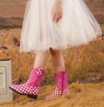 DADAWEN Boys Girls Cowboy Boots Embroidery Glitter Mid Calf Square Toe Kids Western Cowgirl Boots Riding Shoes (Toddler/Little Kid/Big Kid) - Image 3